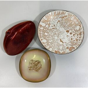 Lot (3) MCM Midcentury Modern Trinket Dish Trays Kareka Statham